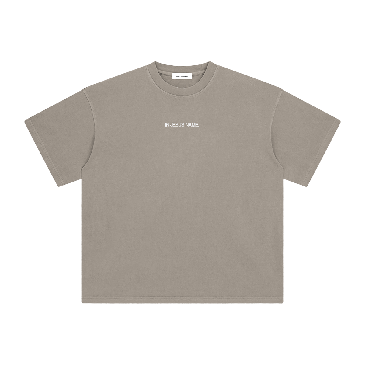 In Jesus Name. Embroidered Premium Cotton Tee